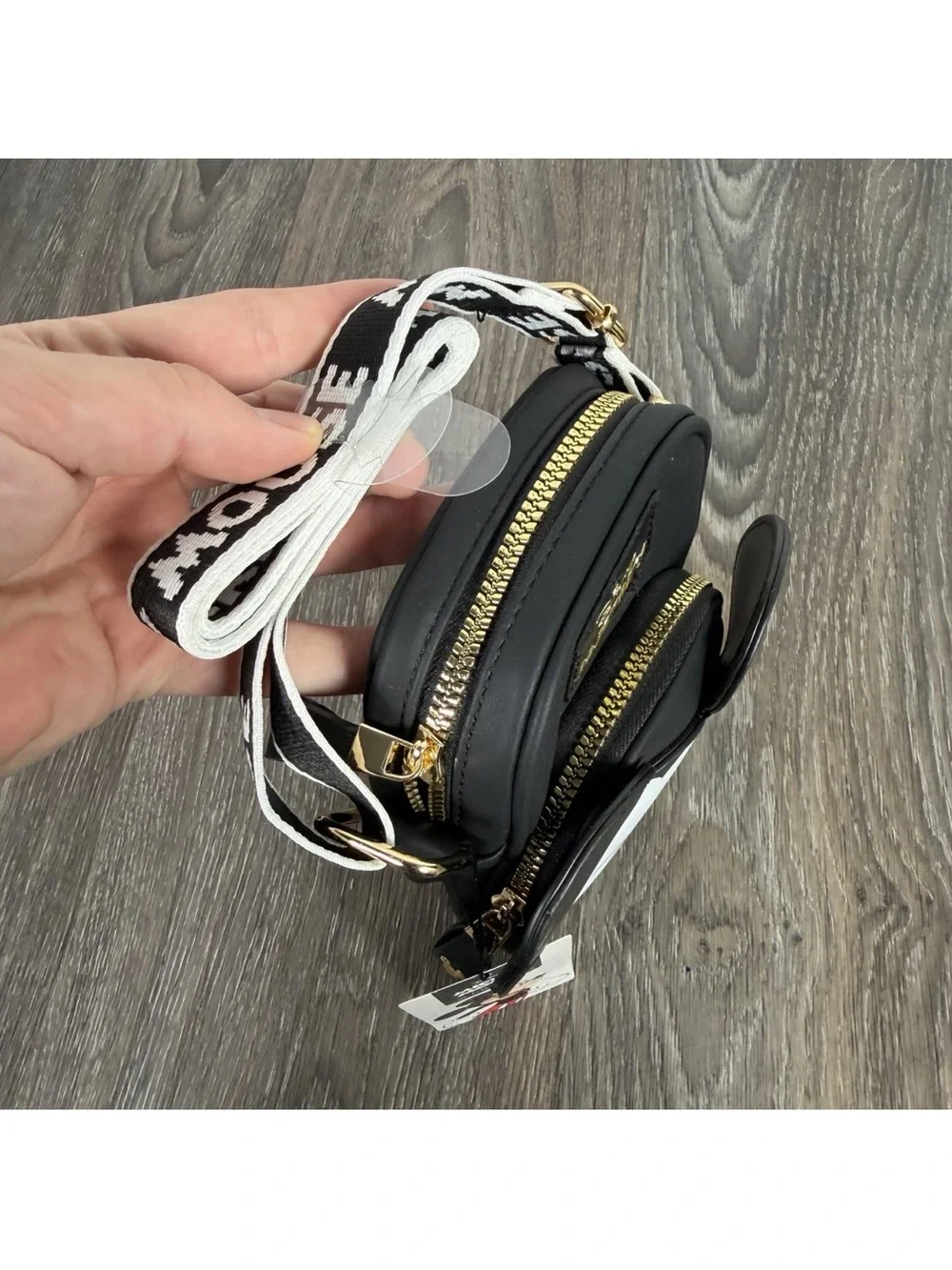 Disney Black Mickey Crossbody Bag with White Face Detail